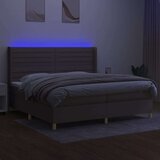  Box spring postelja z vzmetnico LED taupe 200x200 cm blago, (20901025) | Shoptok.si