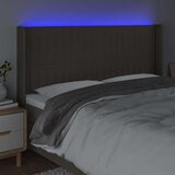  Uzglavlje smeđesivo 203 x 16 x 118/128 cm od tkanine | shoptok.hr