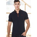 Dewberry T8571 ZIPPER MEN'S T-SHIRT-NAVY-2 Cene