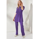 Olalook Women's Purple Short Sleeve Tops and Bottoms Lycra Suit Cene