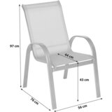 Gardenson Vrtni Stol Amalfi, 2 Kos, Siva | Shoptok.si