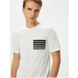 Koton Stripe Printed T-Shirt Crew Neck Slim Fit Short Sleeve Cotton cene