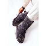 Boto Warm-up snow boots with rhinestones Grey Mariella | shoptok.hr