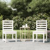 The Living Store Vrtni stol 2 kosa bele barve 50x48x91,5 cm trdna borovina - Vrtni Stol, (21475223) Cene