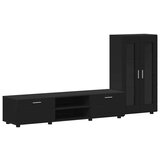  Set TV komoda s ladicama s policom Crna Konstruirano drvo | shoptok.hr