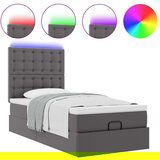 vidaXL Otomanski okvir kreveta s madracem sivi 90x200cm umjetna koža | shoptok.hr