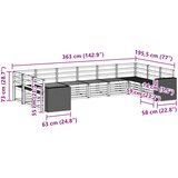  Sekcijska garnitura 10 pcs Prirodna Čvrsto drvo akacije | shoptok.hr