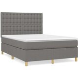  Box spring posteljni z vzmetnico temno siv 140x190 cm blago, (20735923) | Shoptok.si