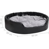 Krevet za pse crno-sivi 99 x 89 x 21 cm od pliša i umjetne kože | Eponuda.ba