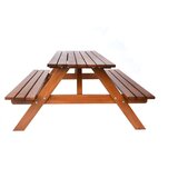 Rojaplast Temno rjava vrtna jedilna garnitura iz masivnega lesa za 4 osebe Piknic – | Shoptok.si