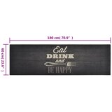  Kuhinjski tepih perivi s natpisom crni 60 x 180 cm baršunasti | shoptok.hr