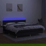  Krevet box spring s madracem LED crni 160x200 cm od tkanine | shoptok.hr