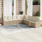 vidaXL 9-dijelni set vrtnih sofa s jastucima bež od poliratana | shoptok.hr