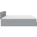 vidaXL Otomanski posteljni okvir z vzmetnicami siv 200x200 cm blago | Shoptok.si