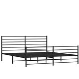  Metalni okvir kreveta uzglavlje i podnožje crni 193x203 cm | Eponuda.com