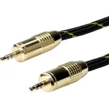 11.09.4283 utičnica audio priključni kabel [1x 3,5 mm banana utikač - 1x 3,5 mm banana utikač] 2.50 m crna/zlatna