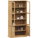 vidaXL Steklena vitrina VIGO 85x35x170 cm trdna borovina | Shoptok.si