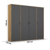 Rauch Möbel OMARA S KLASIČNIMI VRATI, siva, hrast artisan | Shoptok.si