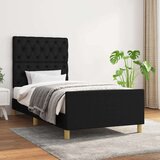  Za krevet s uzglavljem crni 80x200 cm od tkanine Cijene