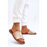 EVENTO PE1 Women's Leather Flip Flops Gold Amite | Shoptok.si