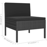  8-dijelna vrtna garnitura od poliratana s jastucima crna | shoptok.hr