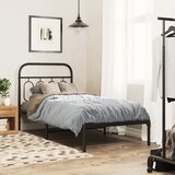  Metalni okvir za krevet s uzglavljem crni 90x190 cm | shoptok.hr
