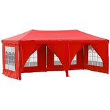  Sklopivi šator za zabave s bočnim zidovima 3 x 6 m Crvena | shoptok.hr