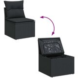 vidaXL Vrtna sedežna garnitura 11-delna z blazinami črn poli ratan | Shoptok.si