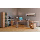MID.YOU KOTNA PISALNA MIZA leseni material srebrne barve, hrast sonoma | Shoptok.si
