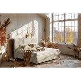 CARRYHOME OBLAZINJENA POSTELJA 180 cm x 200 cm , tekstil bež | Shoptok.si