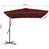  Vrtni suncobran s čeličnim stupom 250 x 250 x 230 cm bordo | Eponuda.ba