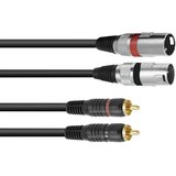 Omnitronic 3022522C XLR adapterski kabel [2x XLR vtič 3-polni - 2x moški cinch konektor] 1.50 m črna, (20428028) | Shoptok.si