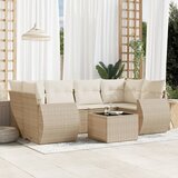  7-dijelni set vrtnih sofa od poliratana s jastucima bež | shoptok.hr