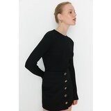 Trendyol Black Roving Knitted Crop Knitwear Sweater Cene