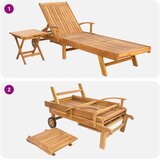 Suncobran s stolom 2 pcs Smeđa 40 x 40 x 40 cm Čvrsto teak drvo - Smeđa sa stolom | shoptok.hr