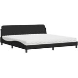  Krevet s madracem Dover crni 200x200 cm od tkanine | shoptok.hr