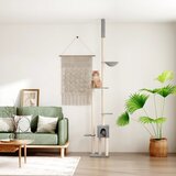 vidaXL Mačje drevo od tal do stropa svetlo sivo 258,5-284,5 cm | Shoptok.si