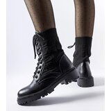 Gemre Emanuele black sock boots with rhinestones | Shoptok.si