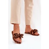 Boto Flat Women's Slippers With Bow Leopard Brown Tobin | shoptok.hr