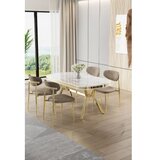 Hanah home Set trpezarijskog stola i stolica (5 delova) Olya White Marble Gold Cappuccino | Eponuda.com