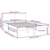  Posteljni okvir iz trdnega lesa 120x190 cm, (20645988) | Shoptok.si