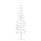  Tanka umjetna polovica božićnog drvca sa stalkom bijela 150 cm | shoptok.hr