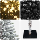  Umjetno božićno drvce s kuglicom 240 cm 300 LED lampica - Zelena i bijela 240 cm s LED-ima i crnim lopticama | shoptok.hr