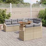  Set od 9 vrtnih sofa s jastučićima bež poli ratan | shoptok.hr