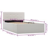  Hidraulični okvir za krevet od umjetne kože bijeli 90 x 200 cm | shoptok.hr