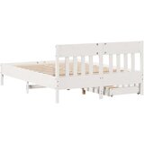 vidaXL Okvir kreveta bez madraca bijeli 140 x 190 cm masivna borovina | shoptok.hr