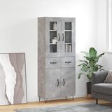 vidaXL Visoka komoda betonsko siva 69,5x34x180 cm inženirski les | Shoptok.si
