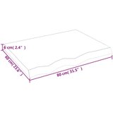 Stolna ploča svjetlosmeđa 80 x 60 x 6 cm tretirana hrastovina | shoptok.hr