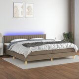 The Living Store Box spring postelja z vzmetnico LED taupe 200x200 cm blago - Box Spring Postelja, (21515321) Cene