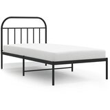  Metalni okvir za krevet s uzglavljem crni 100x190 cm | shoptok.hr